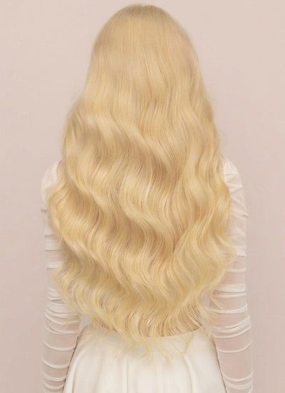 24 inch Deluxe Clip in Hair Extensions #613 Bleached Blonde