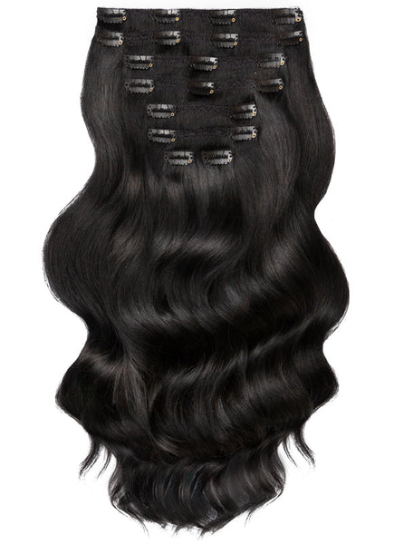 30 Inch Ultimate Volume Clip in Hair Extensions #1 Jet Black