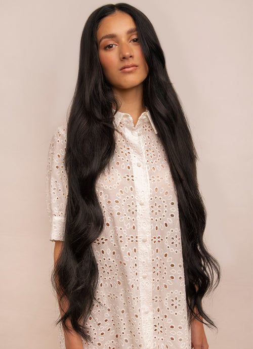 30 inch Ultimate Volume Clip in Hair Extensions #1 Jet Black