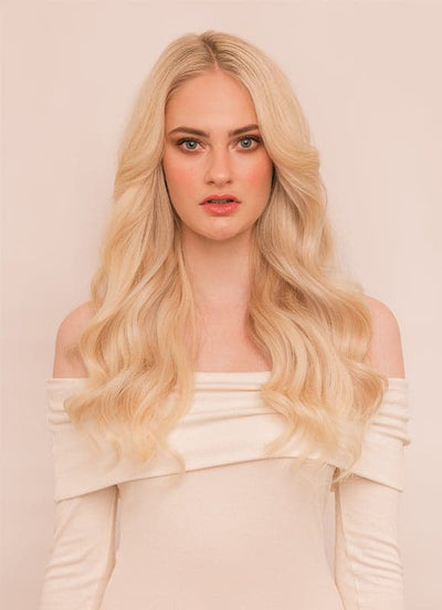 20 inch Deluxe Clip in Hair Extensions #60 Light Blonde