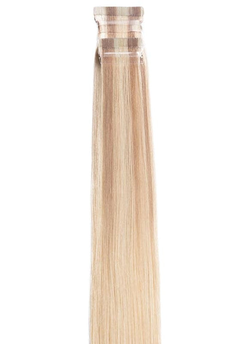 20 inch Remy Tape Hair Extensions Medium Ash Blonde to Light Blonde Balayage