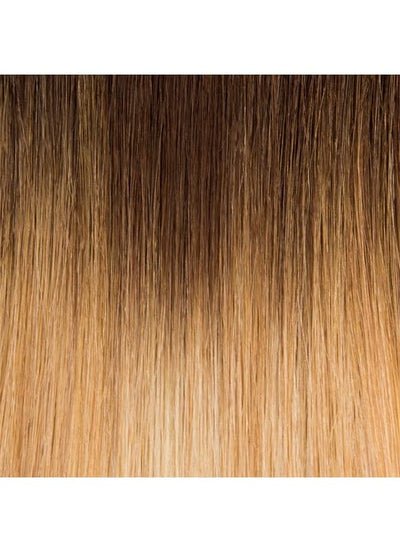 20 inch Remy Tape Hair Extensions Dark Brown to Honey Blonde & Light Blonde Ombre