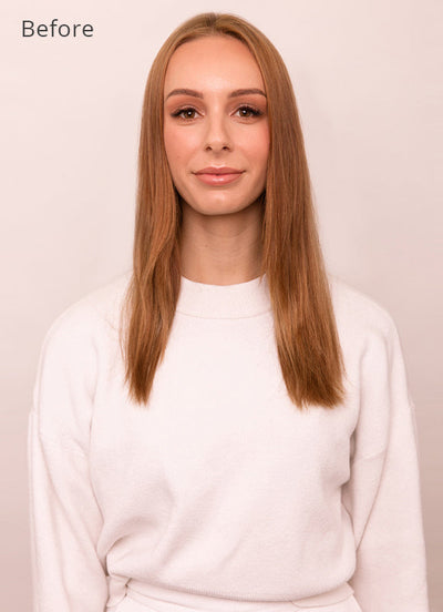 22 inch Invisible Wire Hair Extensions in #6 Light Chestnut Brown