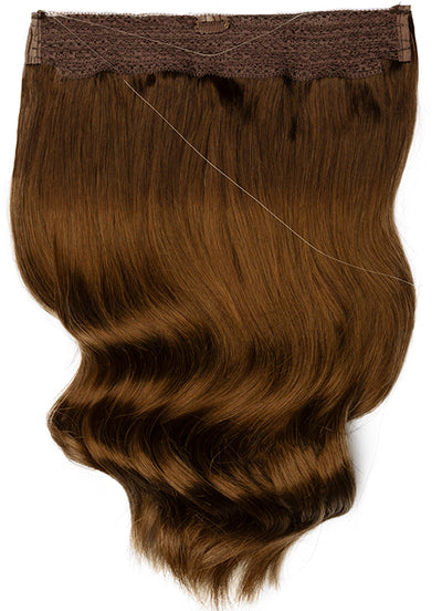 22 inch Invisible Wire Hair Extensions in Dark to Medium Brown Ombre