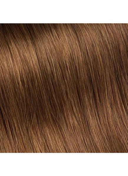 20 inch Seamless Clip in Hair Extensions #6 Light Chestnut Brown