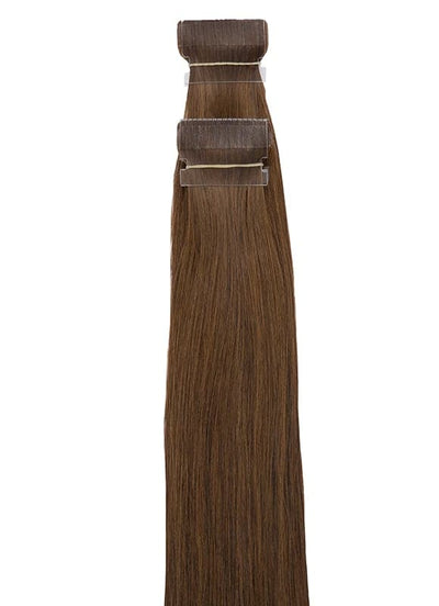 20 inch Remy Tape Hair Extensions #6 Light Chestnut Brown