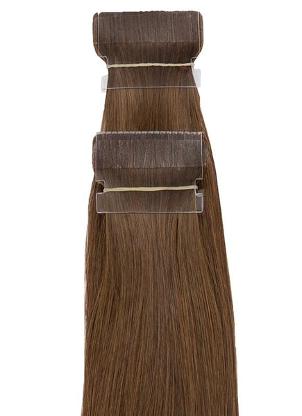 20 inch Remy Tape Hair Extensions #6 Light Chestnut Brown