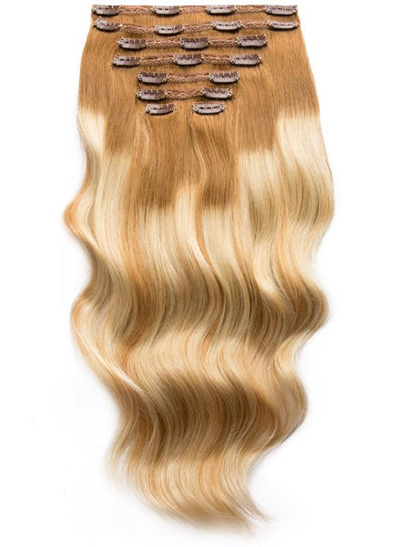 20 Inch Full Volume Clip in Hair Extensions T#08-08/60 Balayage