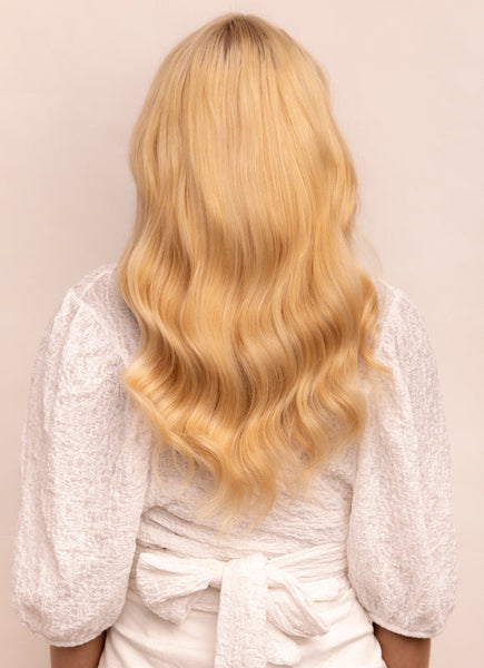 16 Inch Full Volume Clip in Hair Extensions #27/613 Blonde Mix