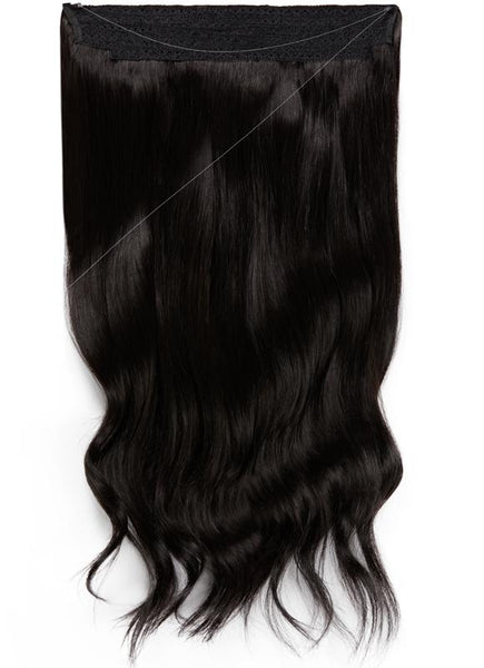 22 Inch Invisible Wire Hair Extensions #1B Natural Black