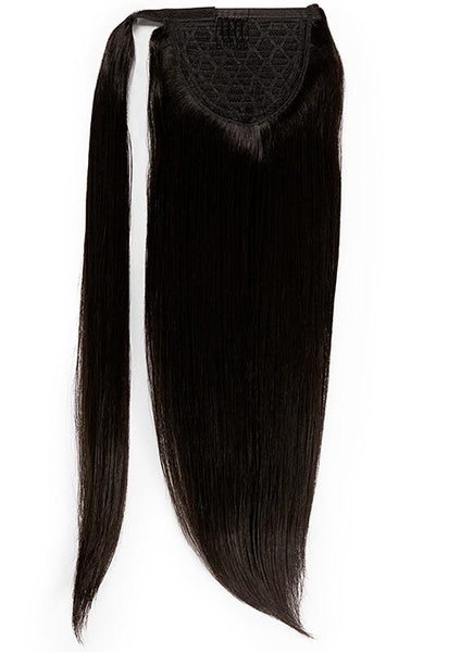 16 Inch Clip In Ponytail Extension #1B Natural Black