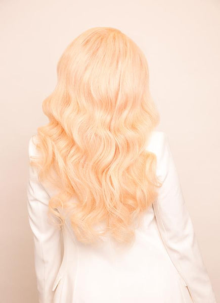 20 Inch Full Lace Human Hair Wig #613 Bleach Blonde