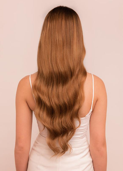 22 Inch Invisible Wire Hair Extensions #8 Chestnut Brown