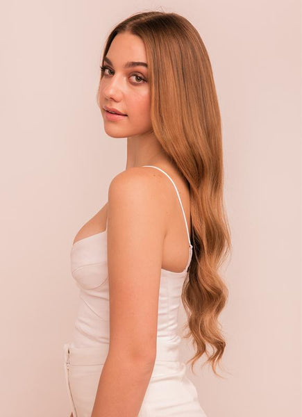 22 Inch Invisible Wire Hair Extensions #8 Chestnut Brown