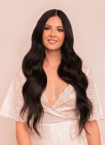 22 Inch Invisible Wire Hair Extensions #1B Natural Black