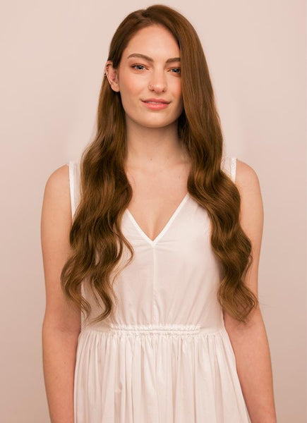 24 Inch Deluxe Clip in Hair Extensions #4 Medium Brown