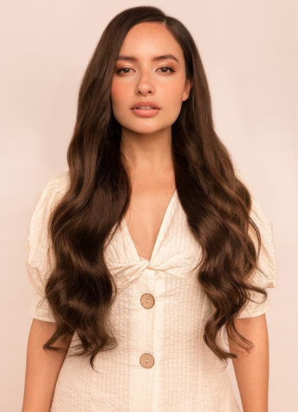 24 Inch Deluxe Clip in Hair Extensions #1C Mocha Brown