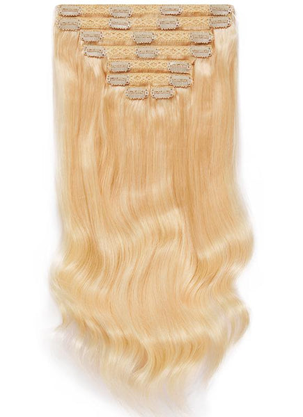 20 Inch Full Volume Clip in Hair Extensions #60 Light Blonde