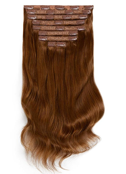 16 Inch Deluxe Clip in Hair Extensions #4 Medium Brown