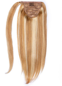 16 Inch Clip In Ponytail Extension #12/613 Brown/ Blonde Mix